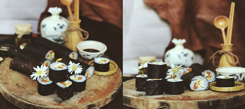 cơm cuộn hoa đậu biếc